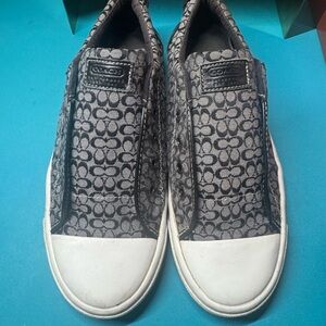 Coach Black and White Slip-On Sneakers